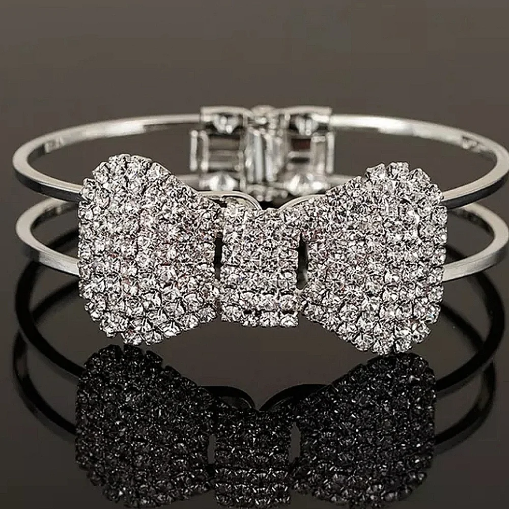 Gorgeous Feminine Elegant Pave Cubic Zirconia Cuff Bracelet